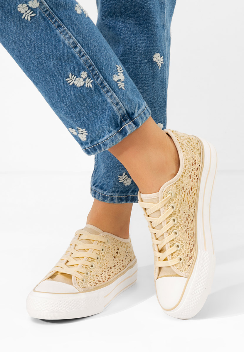 Scarpe da ginnastica donna Mylanca beige