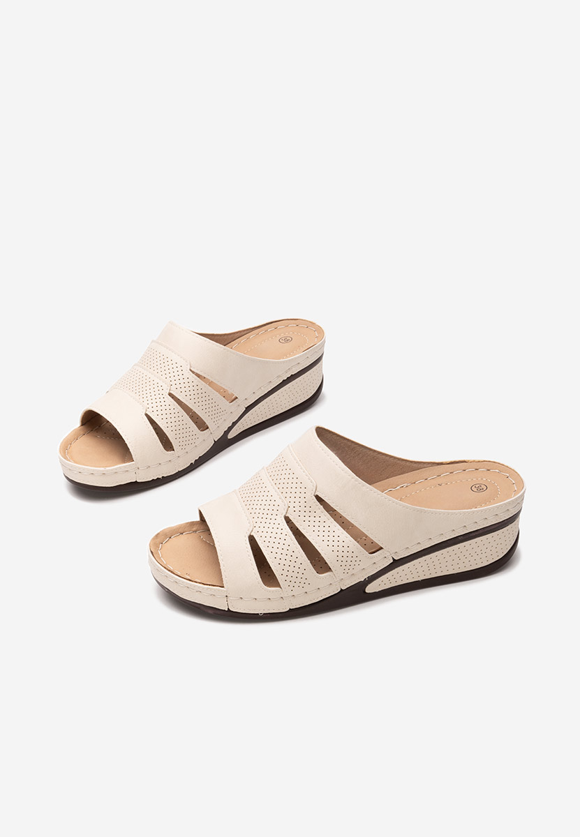 Ciabbate con zeppa Deneen beige