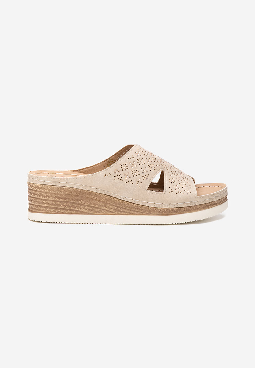 Ciabbate con zeppa Larue beige
