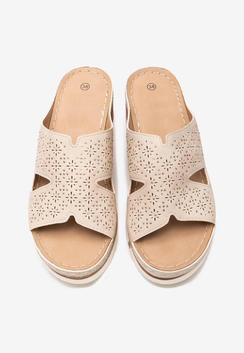 Ciabbate con zeppa Larue beige