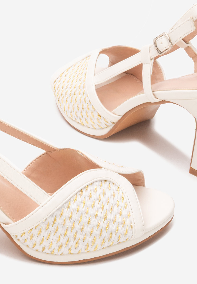 Sandali con tacchetto Wave bianchi