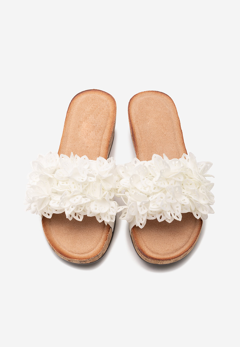 Ciabatte platform Floralia bianchi