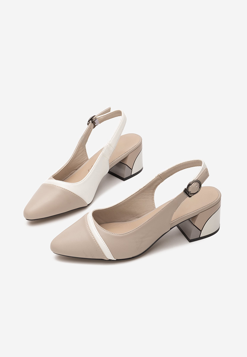 Décolleté tacco largo Abenysa beige