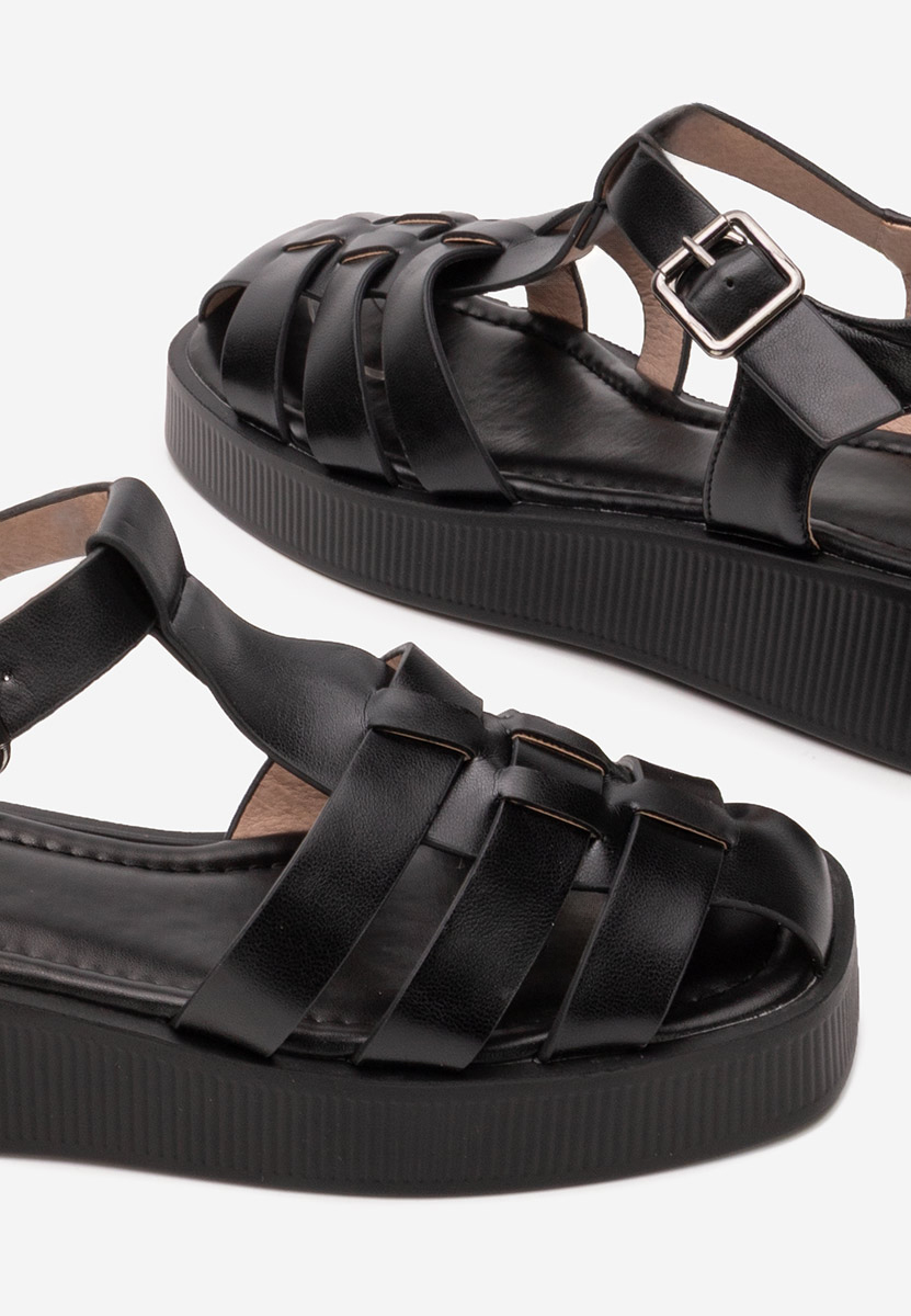 Sandali con plateau Nadda nero Sandali con plateau Nadda nero