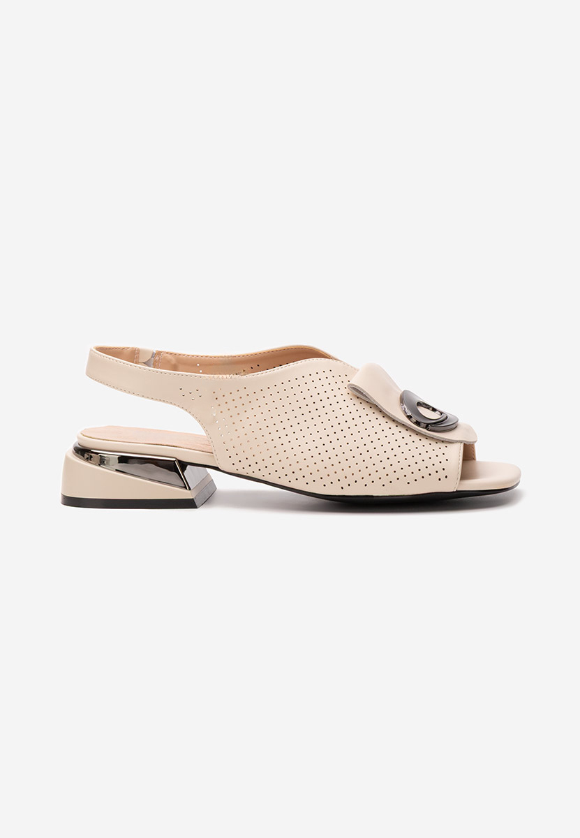 Sandali con tacco largo Nabuka beige