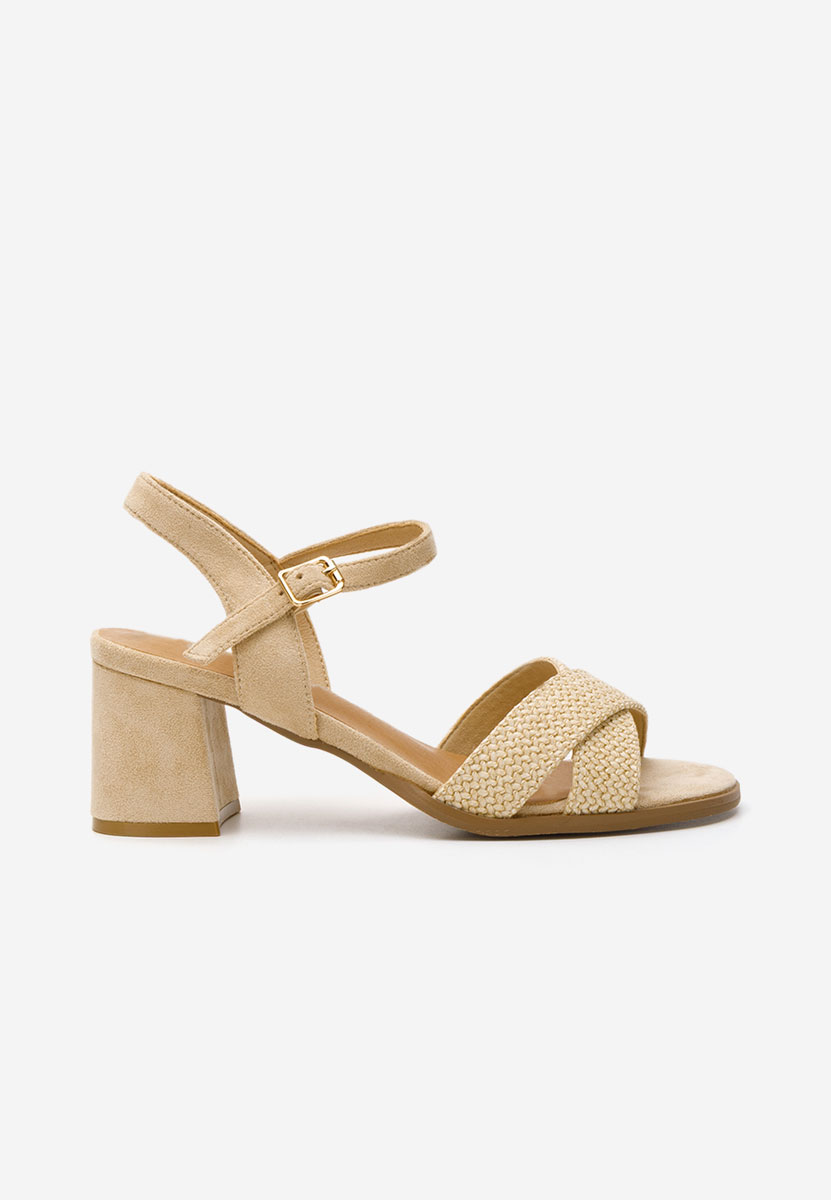 Sandali con tacco largo Sakara beige