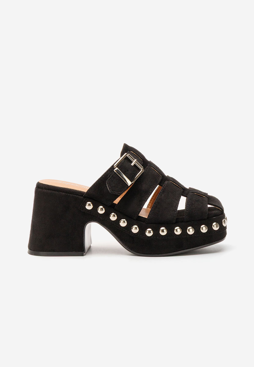 Ciabatte con tacco Rosamaria nero