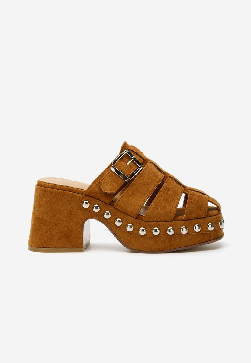 Ciabatte con tacco Rosamaria camel