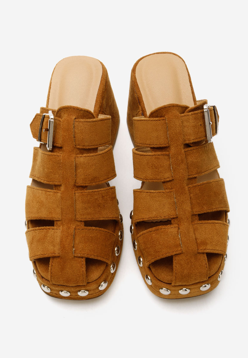 Ciabatte con tacco Rosamaria camel