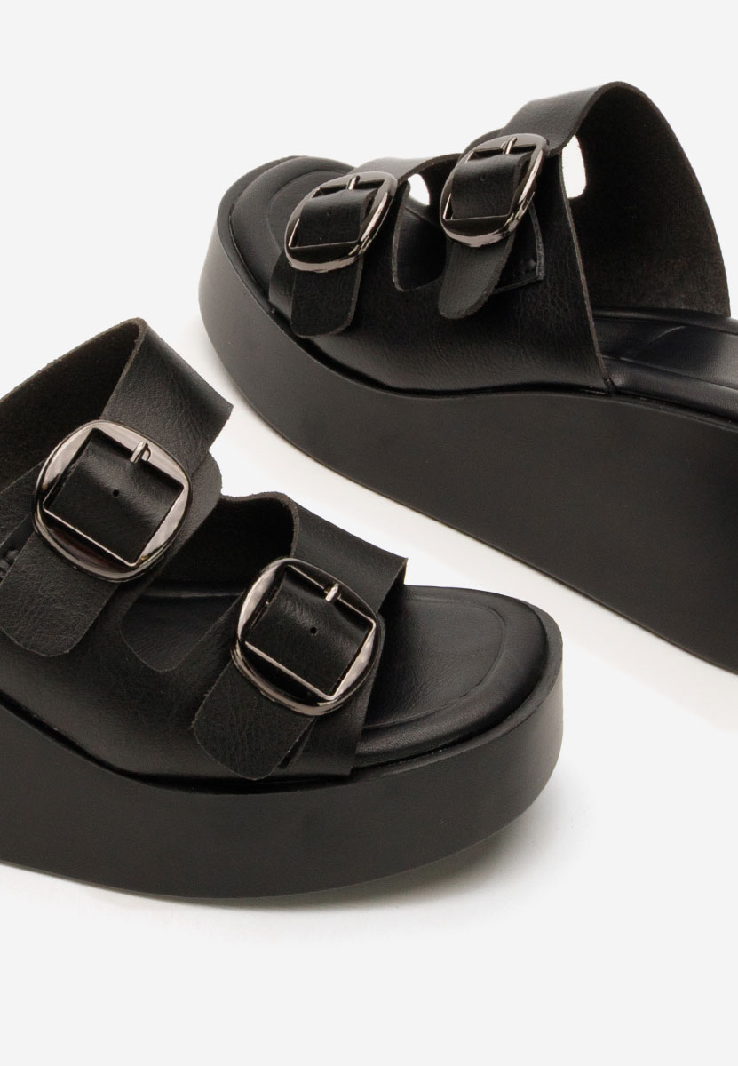 Ciabatte platform Petricia nero