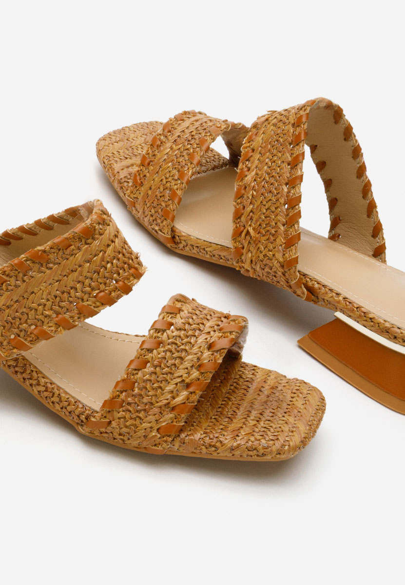 Ciabatte con tacco Cindi V2 camel