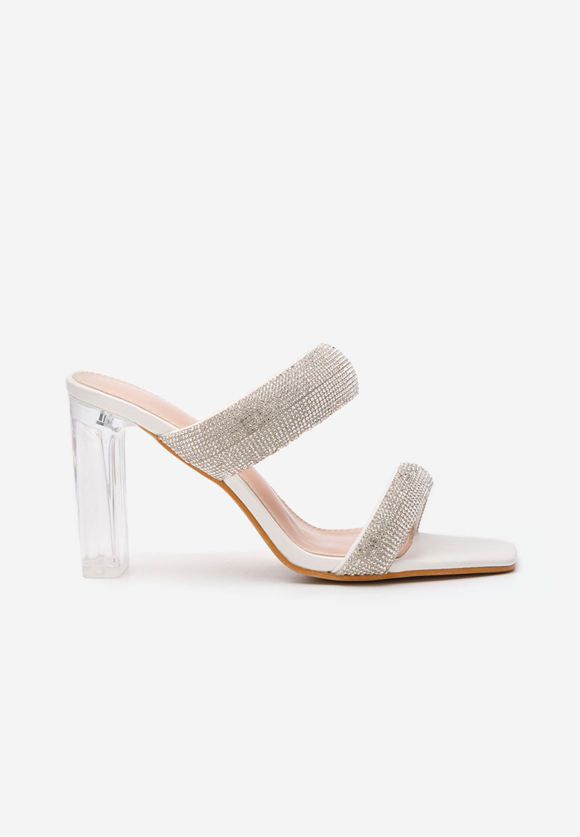 Ciabatte eleganti Krystal bianchi