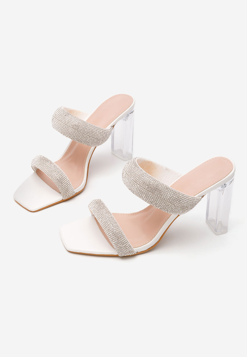 Ciabatte eleganti Krystal bianchi