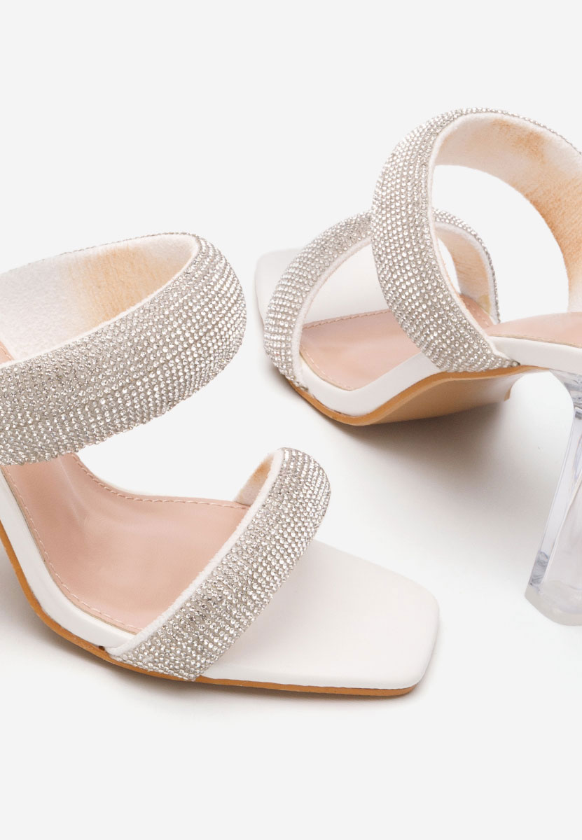 Ciabatte eleganti Krystal bianchi