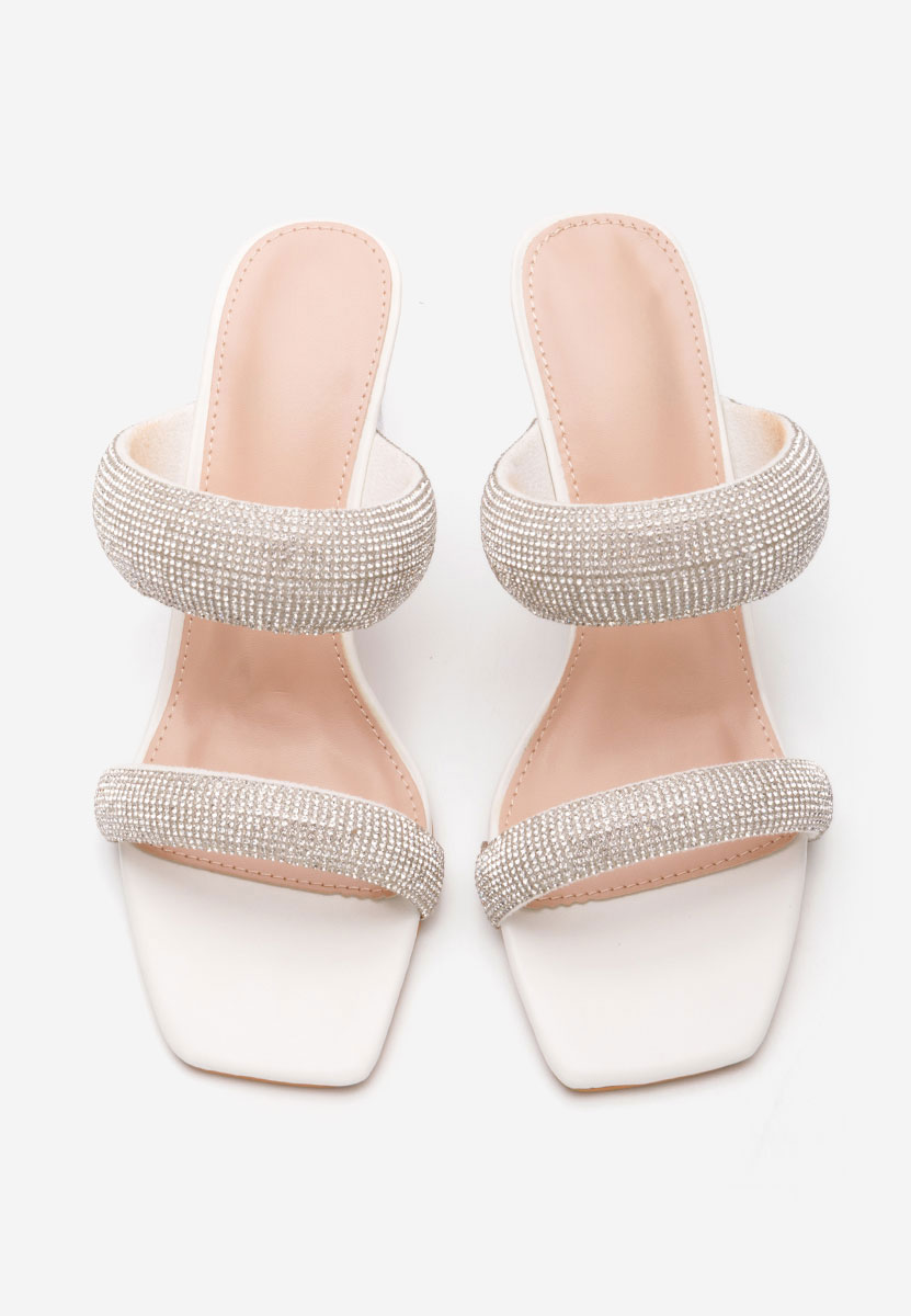 Ciabatte eleganti Krystal bianchi