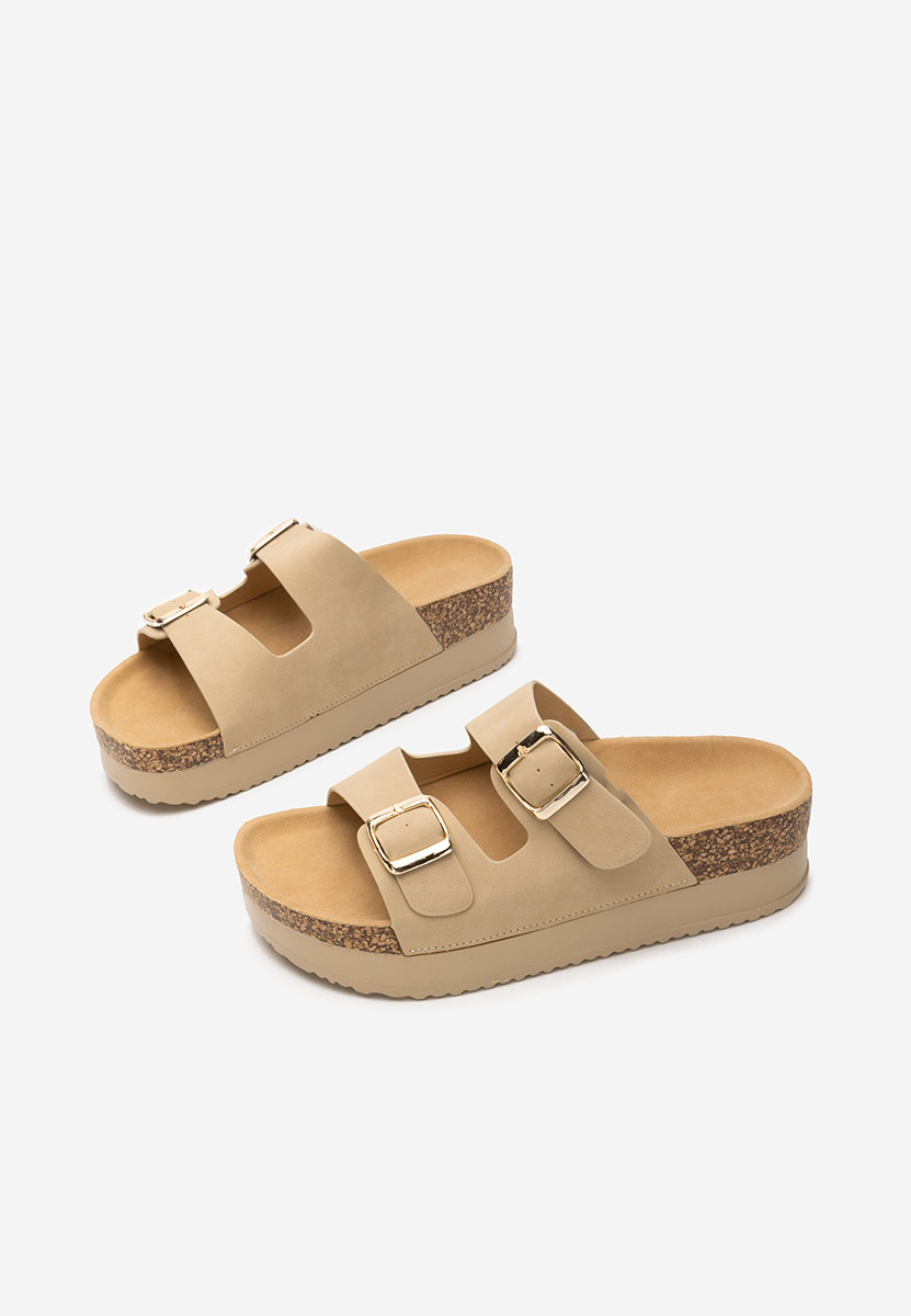 Ciabatte platform Erinai beige