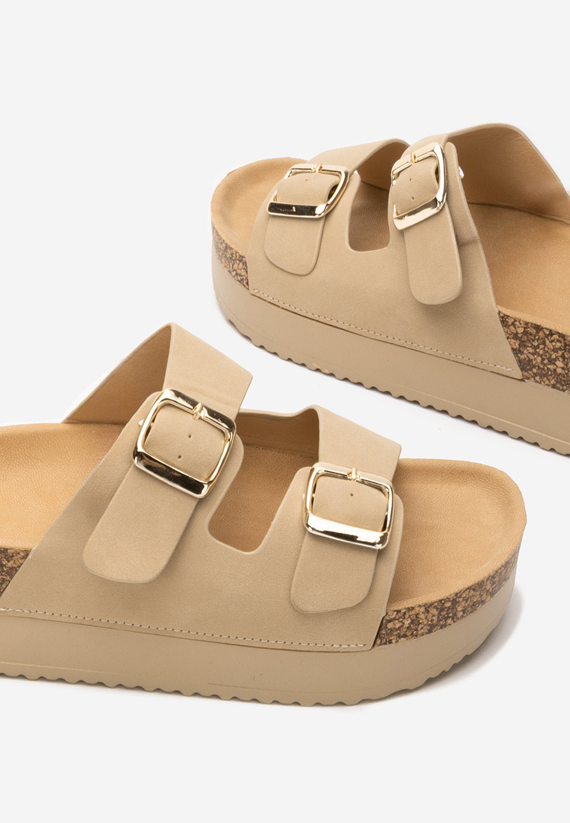 Ciabatte platform Erinai beige