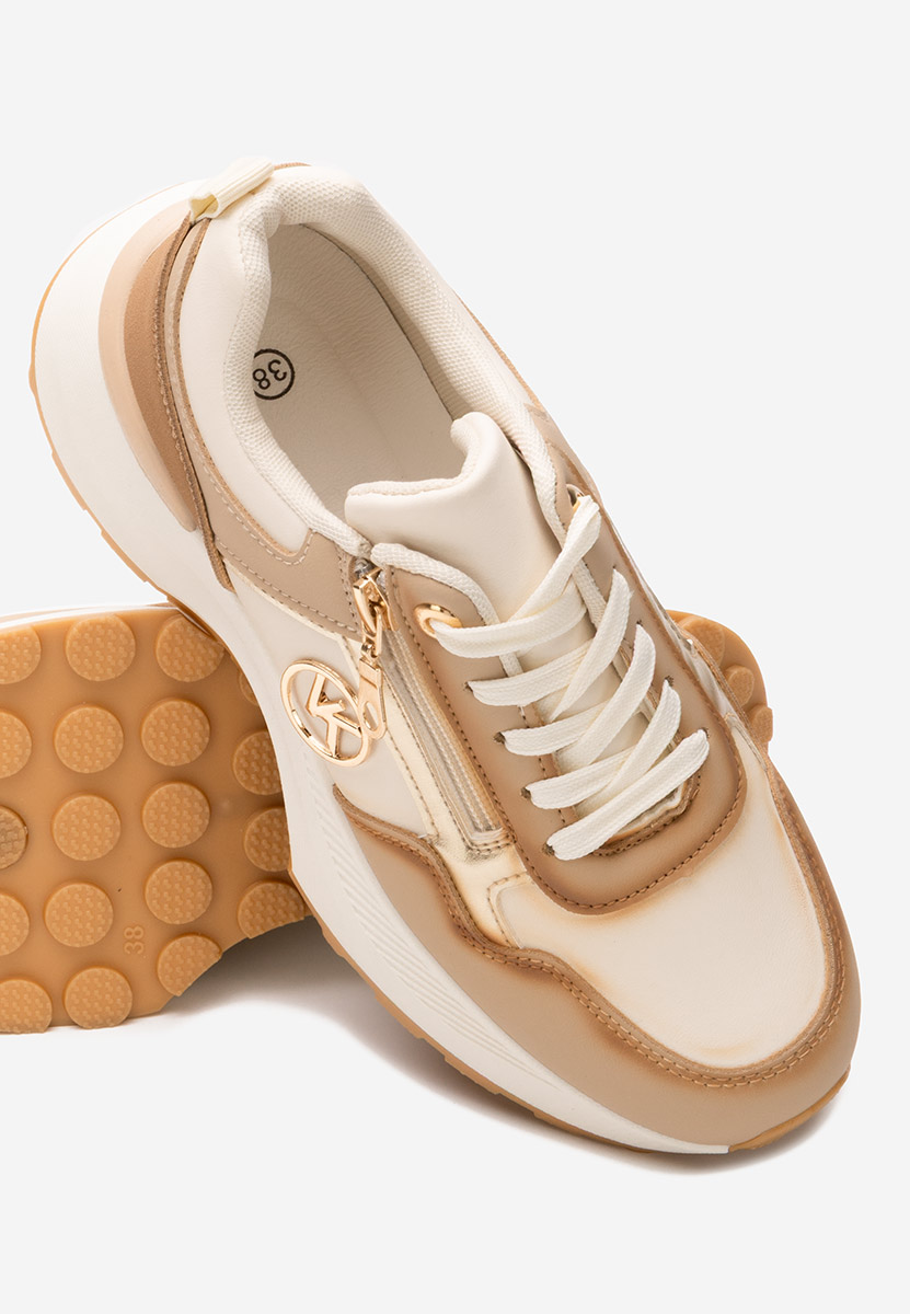 Sneakers con plateau Viktoria beige