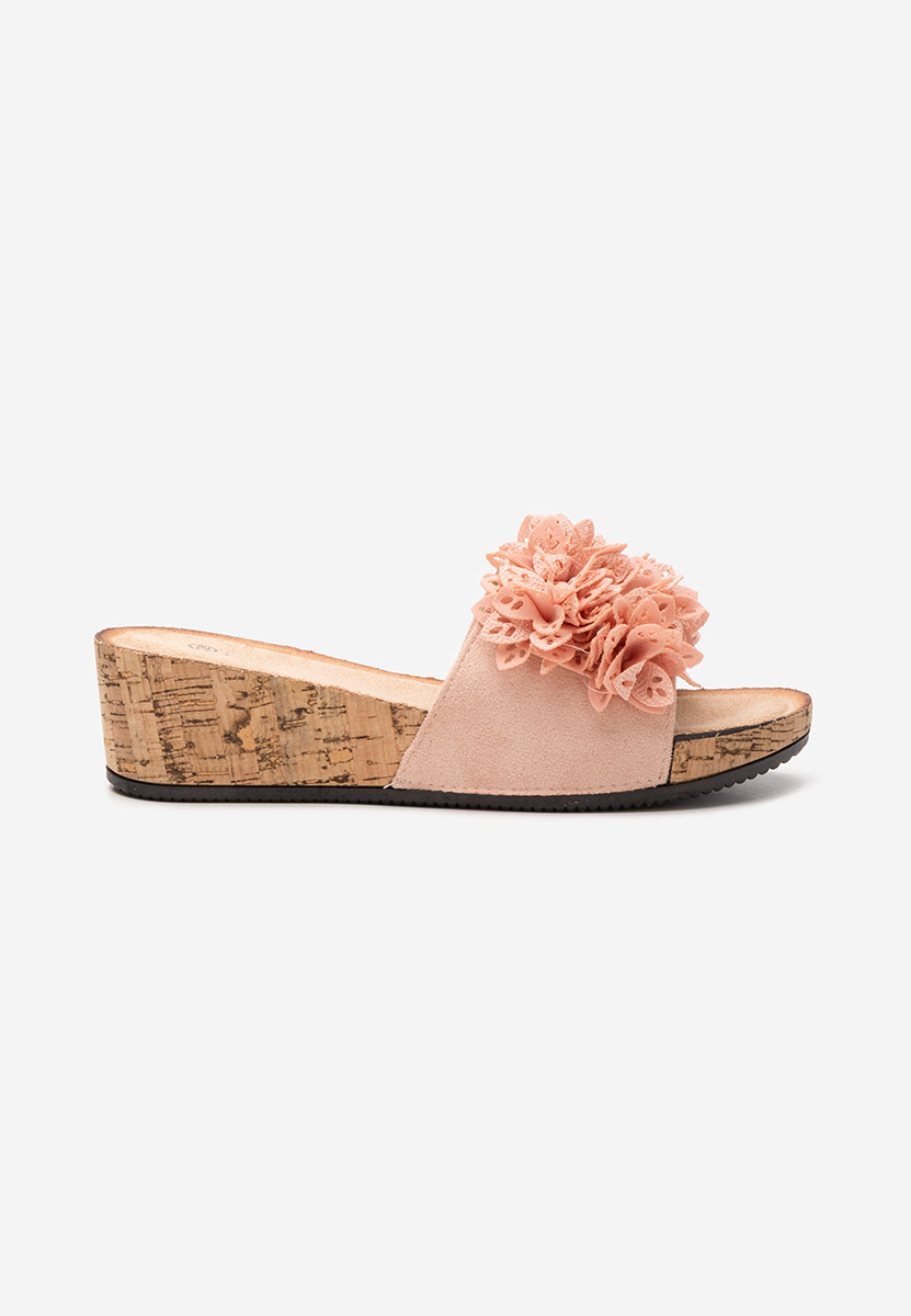 Ciabatte platform Floralia rosa
