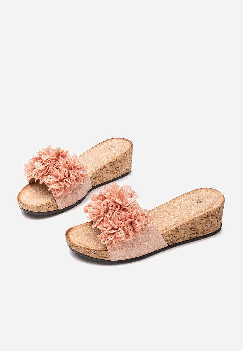 Ciabatte platform Floralia rosa