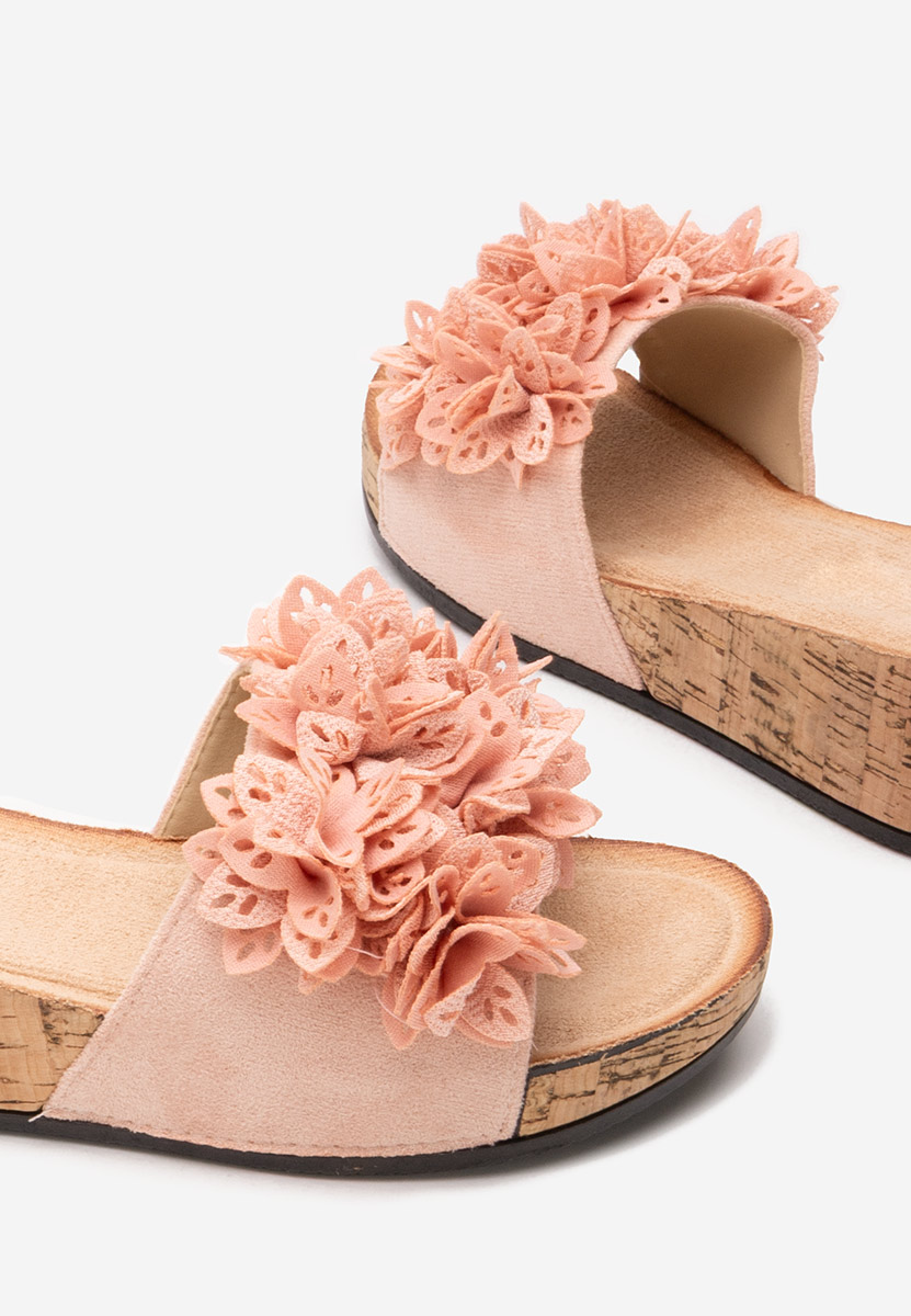 Ciabatte platform Floralia rosa