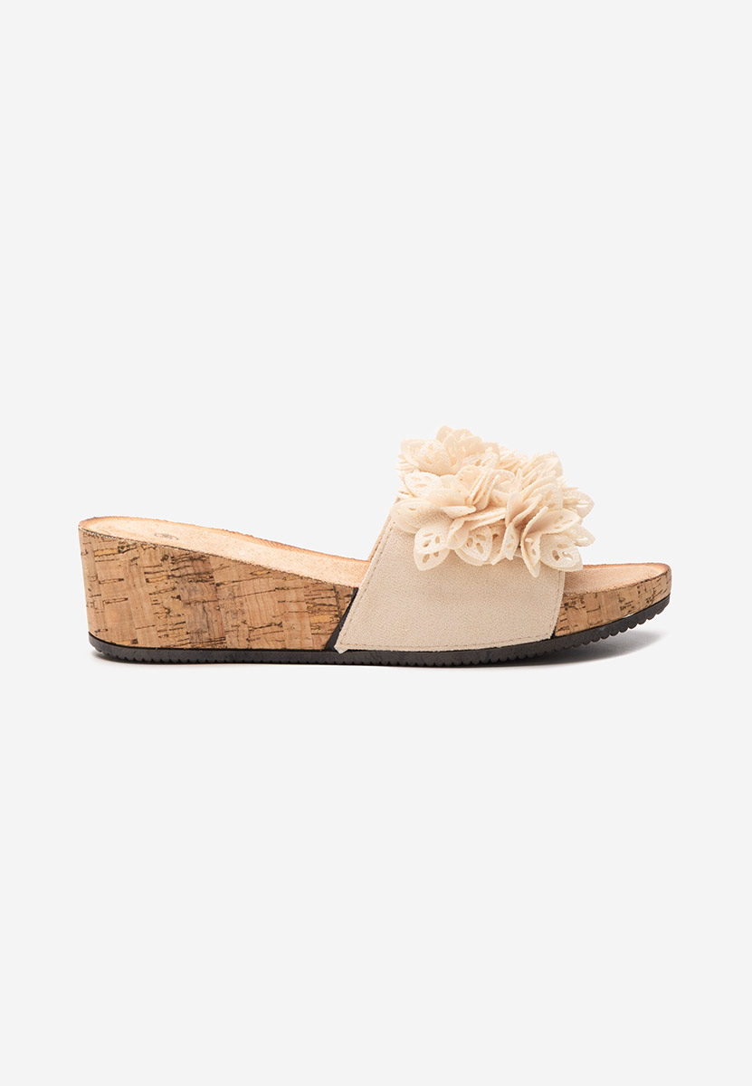 Ciabatte platform Floralia beige