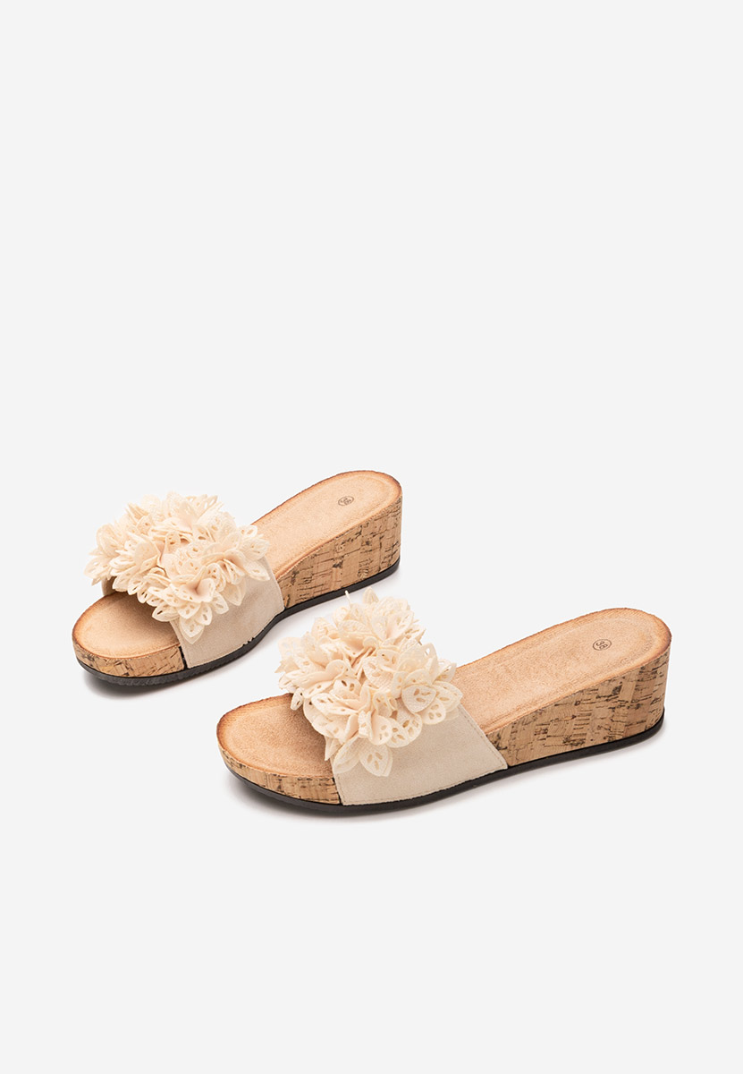 Ciabatte platform Floralia beige