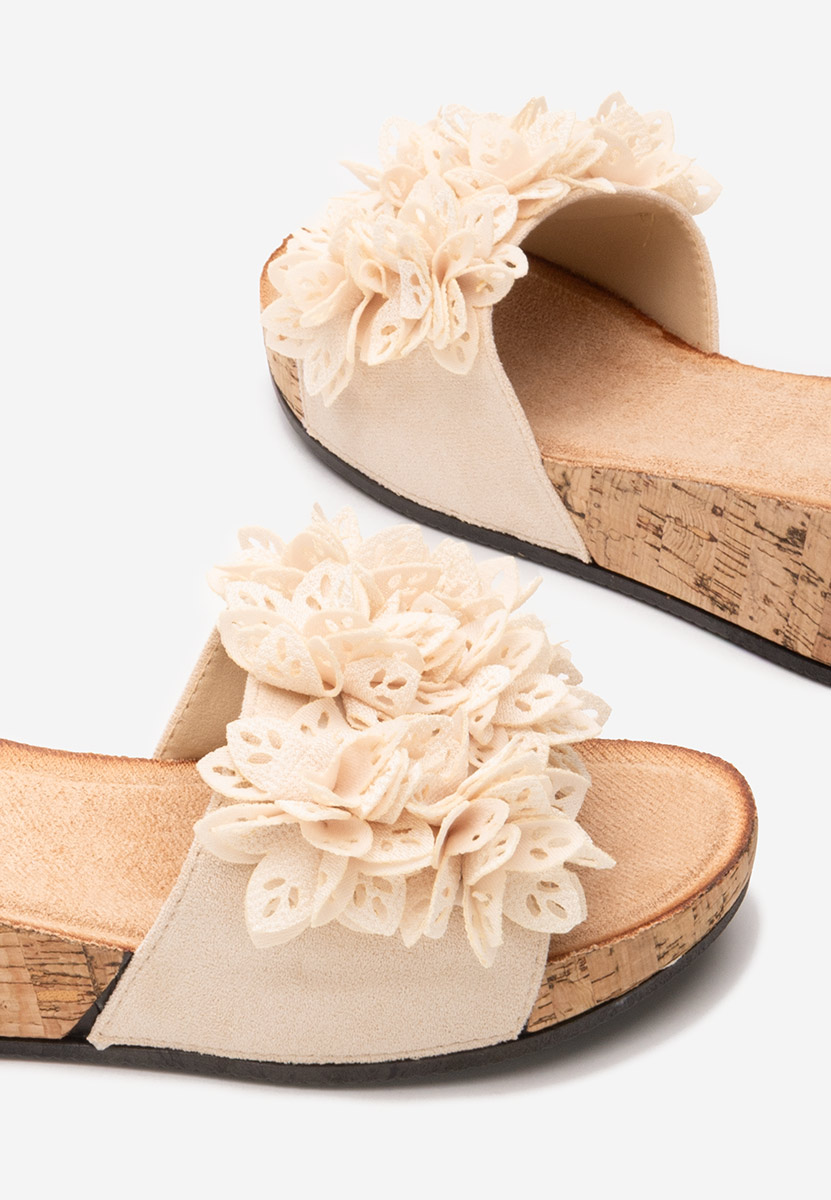 Ciabatte platform Floralia beige