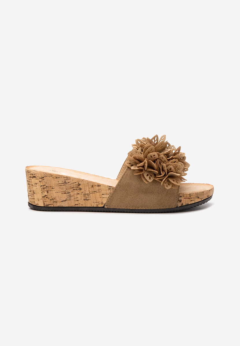 Ciabatte platform Floralia cachi