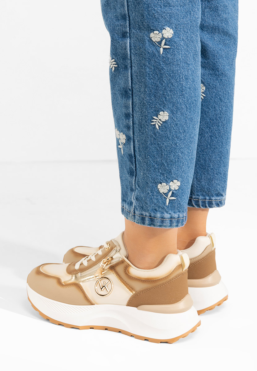 Sneakers con plateau Viktoria beige