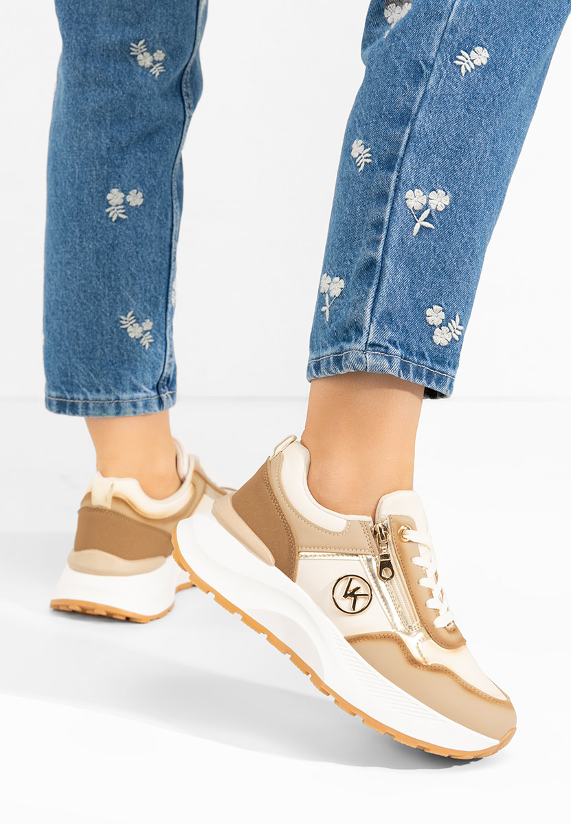 Sneakers con plateau Viktoria beige