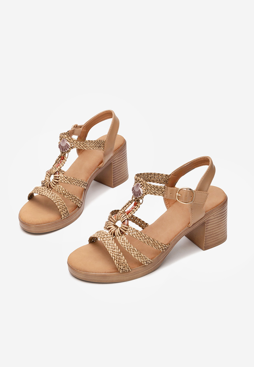 Sandali con tacco largo Phylicia cachi