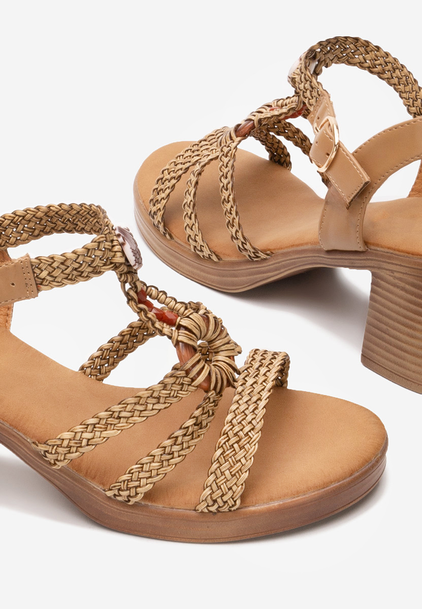 Sandali con tacco largo Phylicia cachi