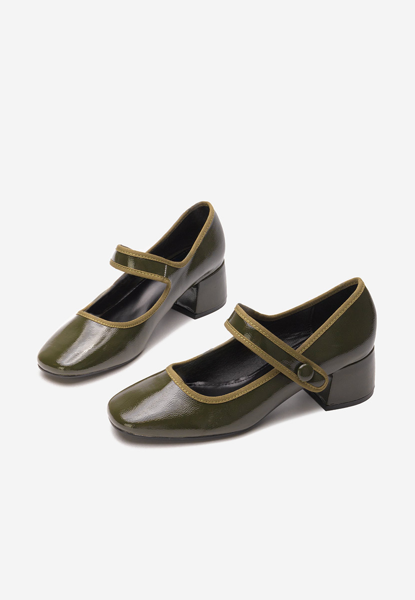 Décolleté tacco largo Annaliese verdi