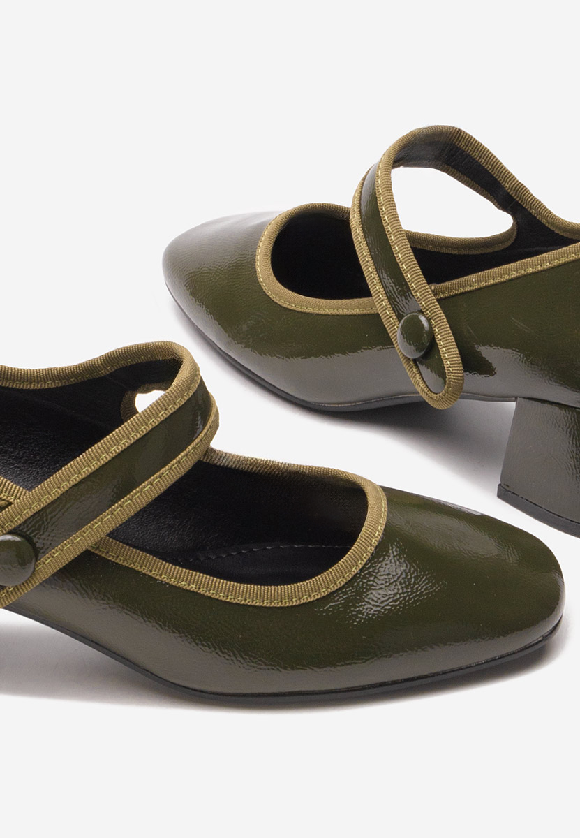 Décolleté tacco largo Annaliese verdi