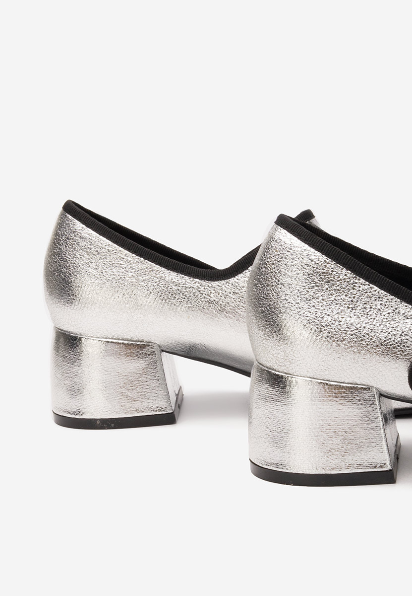 Décolleté tacco largo Annaliese argento