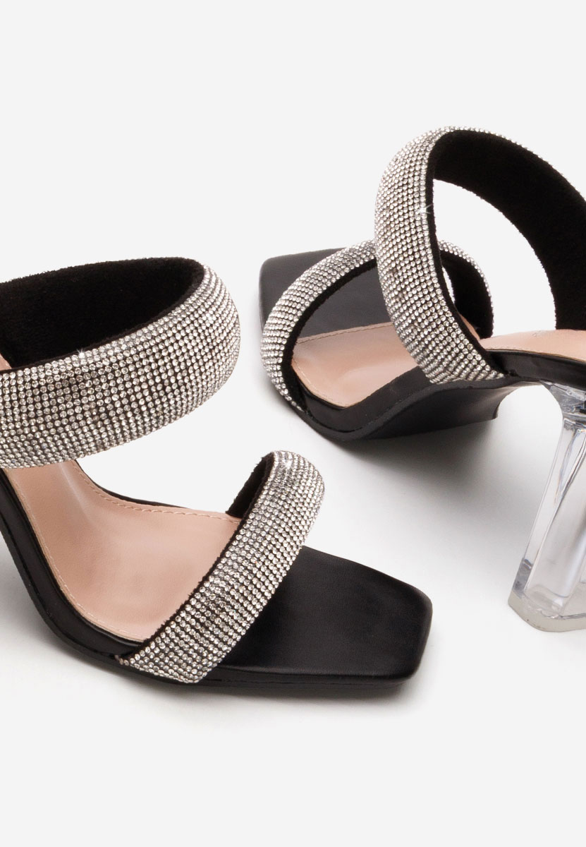 Ciabatte eleganti Krystal nero