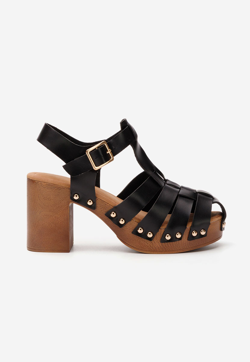 Sandali con tacco largo Gaga nero