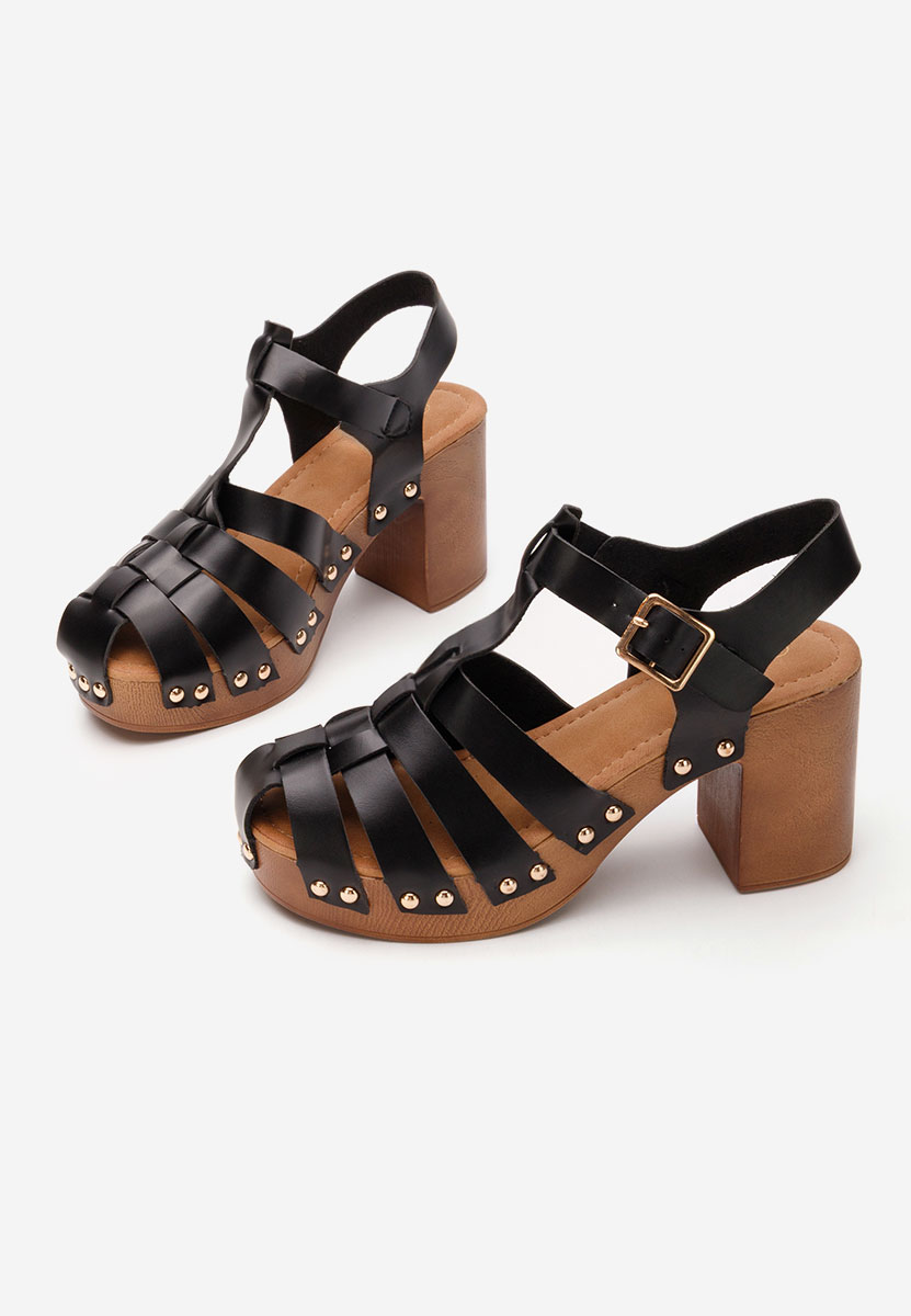Sandali con tacco largo Gaga nero