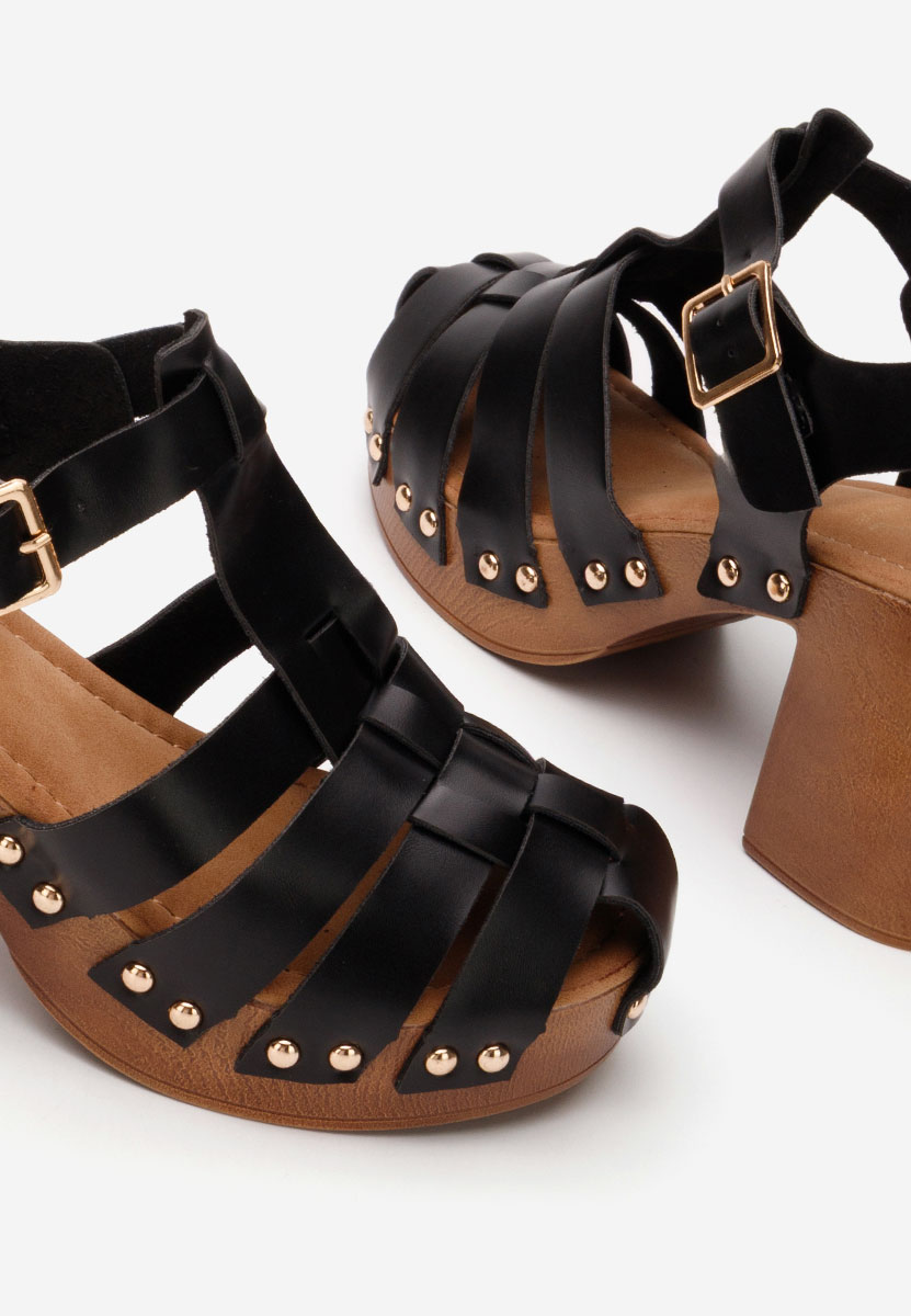 Sandali con tacco largo Gaga nero
