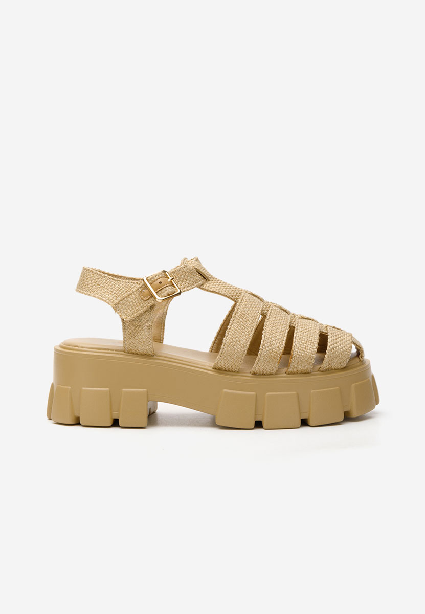 Sandali platform Carilea camel