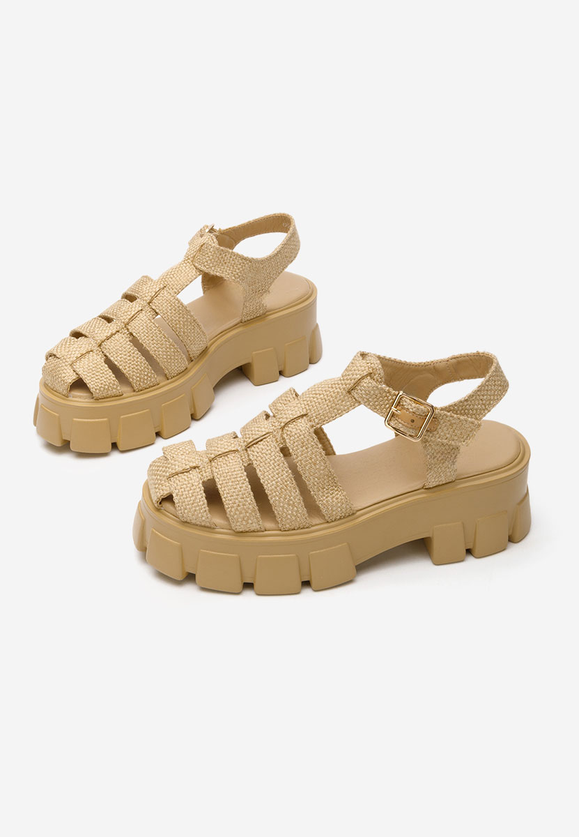 Sandali platform Carilea camel