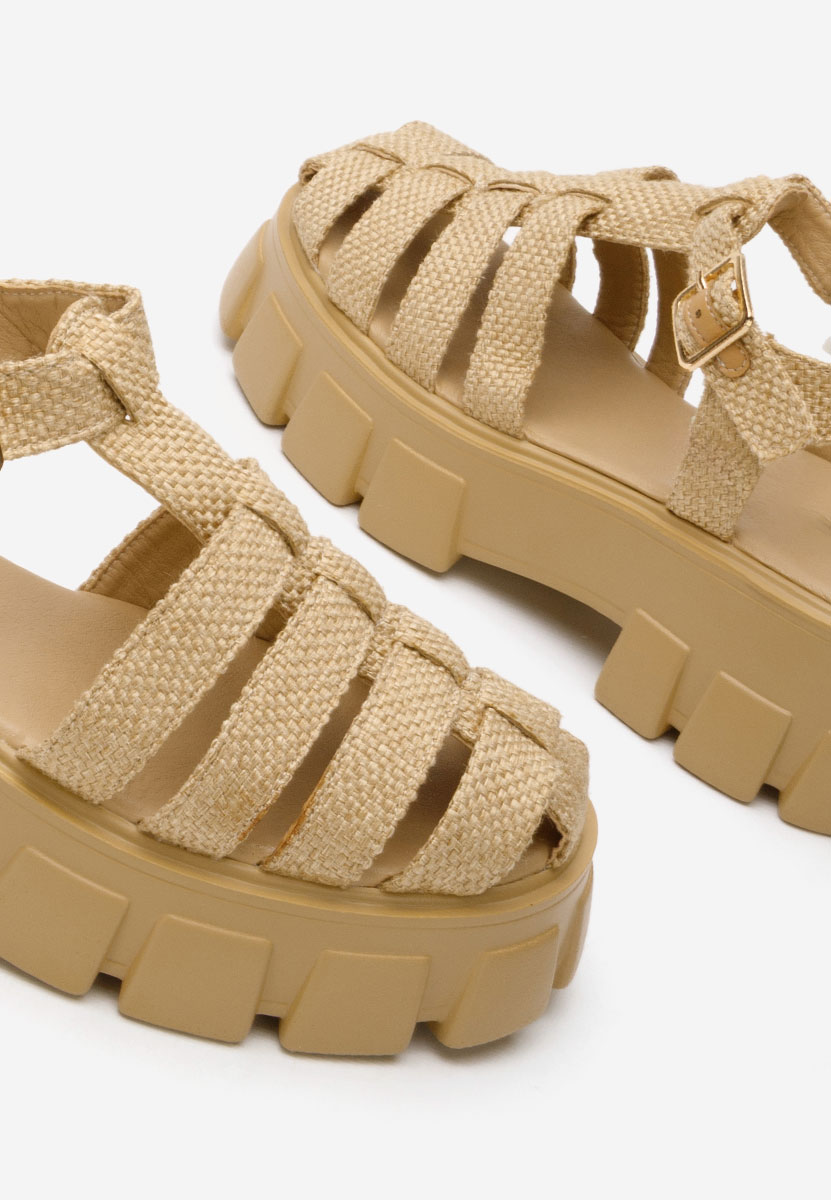 Sandali platform Carilea camel