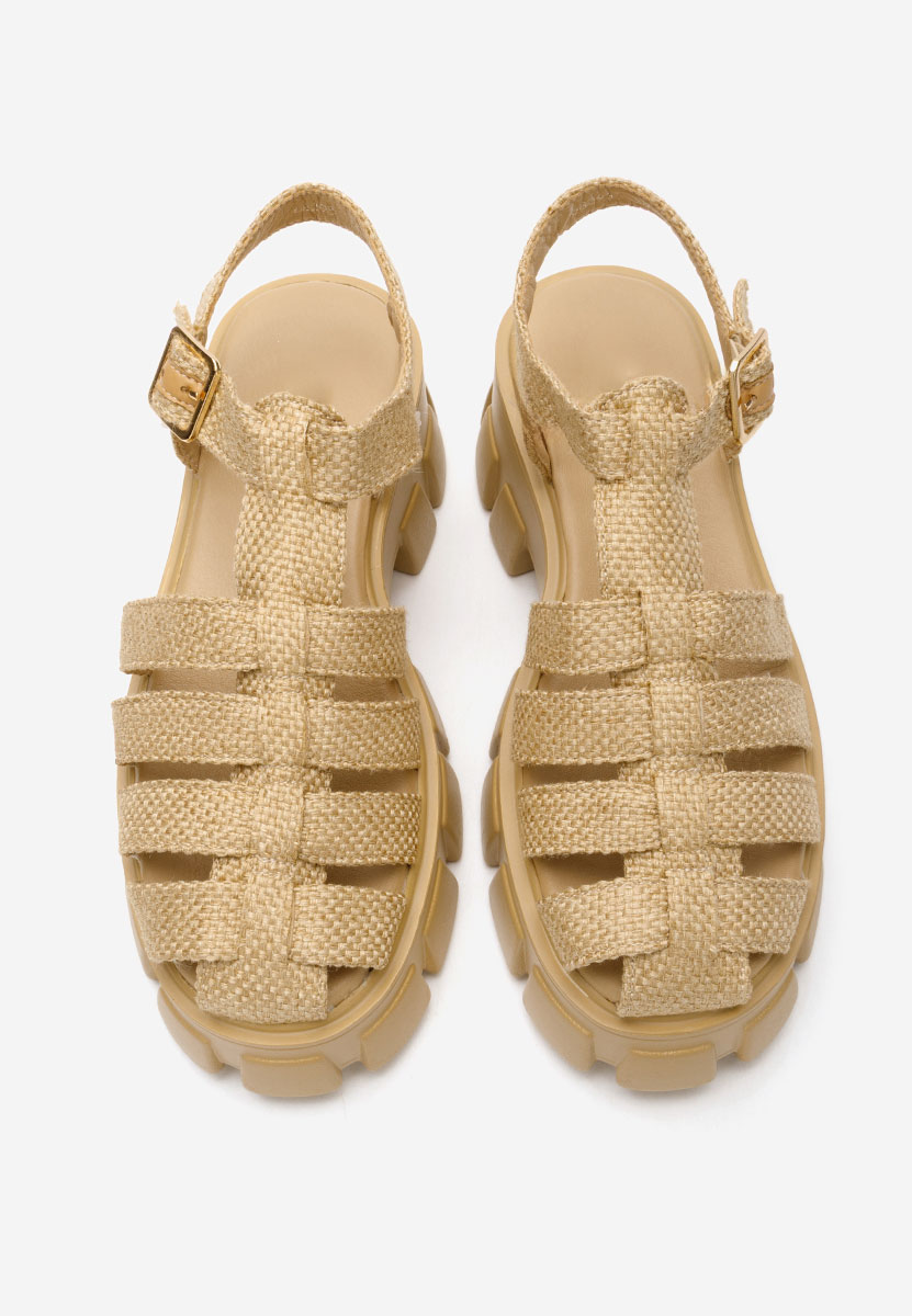 Sandali platform Carilea camel
