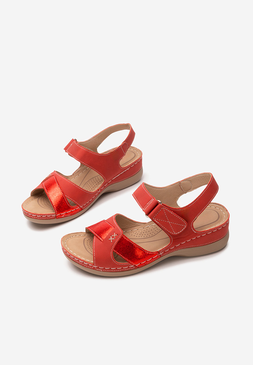 Sandali con plateau Anina V2 rosso