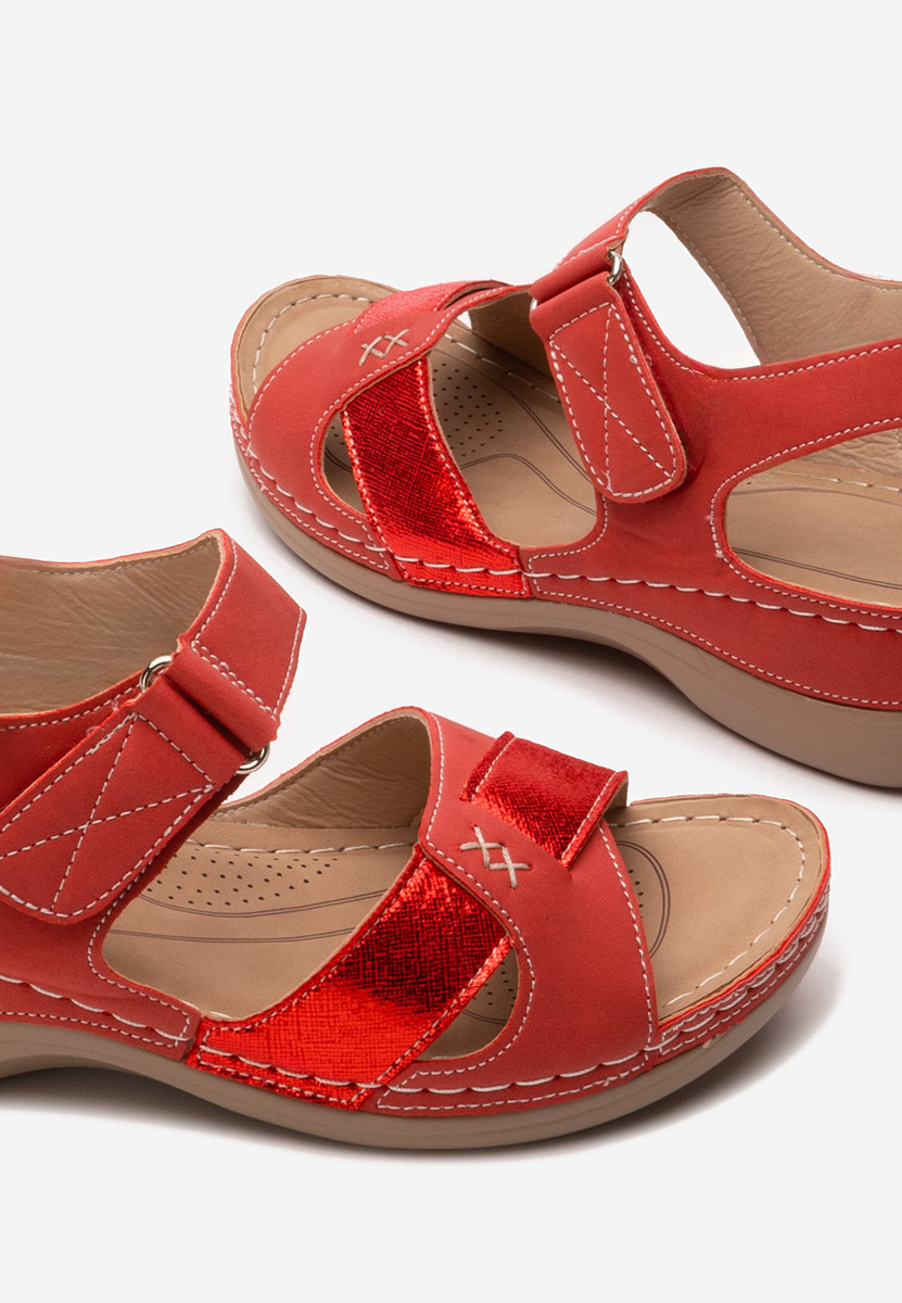 Sandali con plateau Anina V2 rosso
