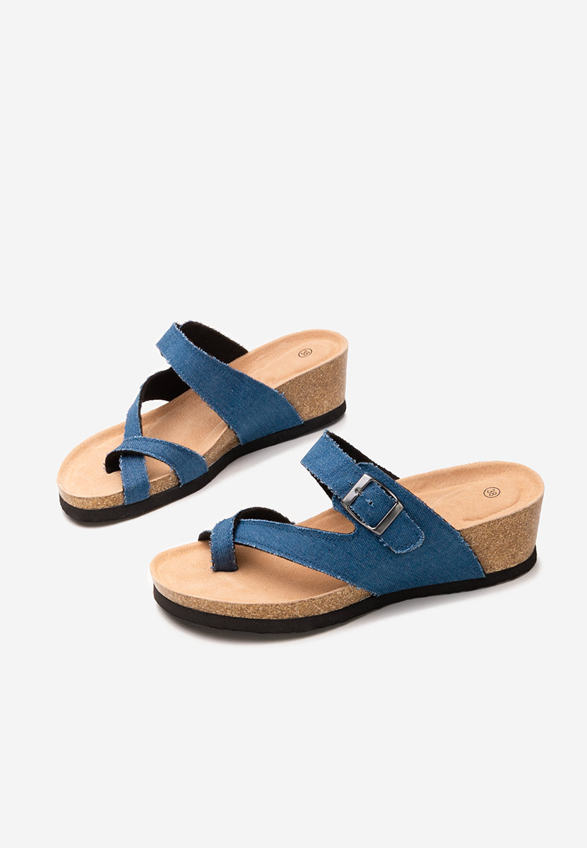 Ciabbate con zeppa Wandana V2 denim