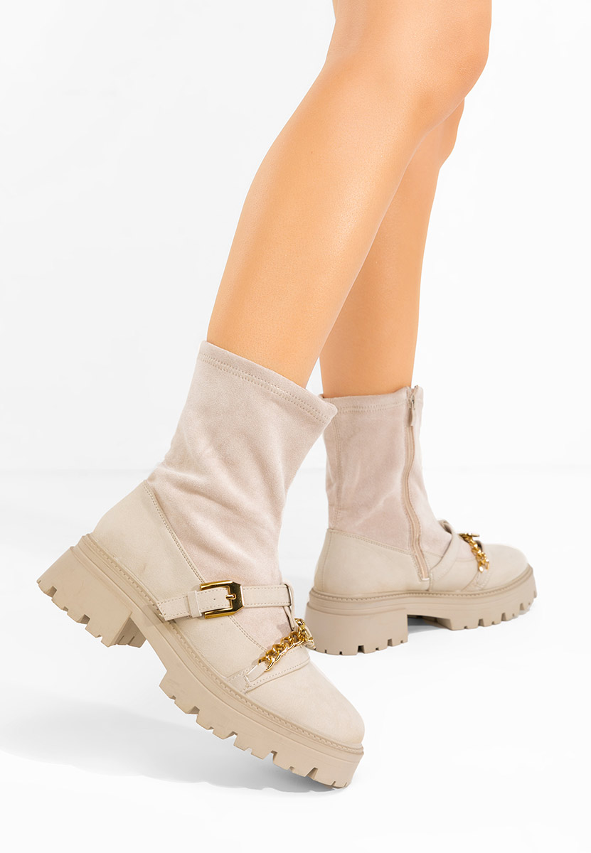 Stivaletti con plateau Vuliana beige