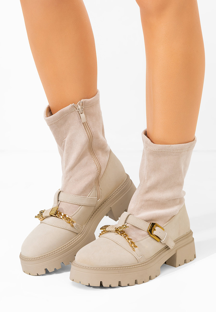 Stivaletti con plateau Vuliana beige