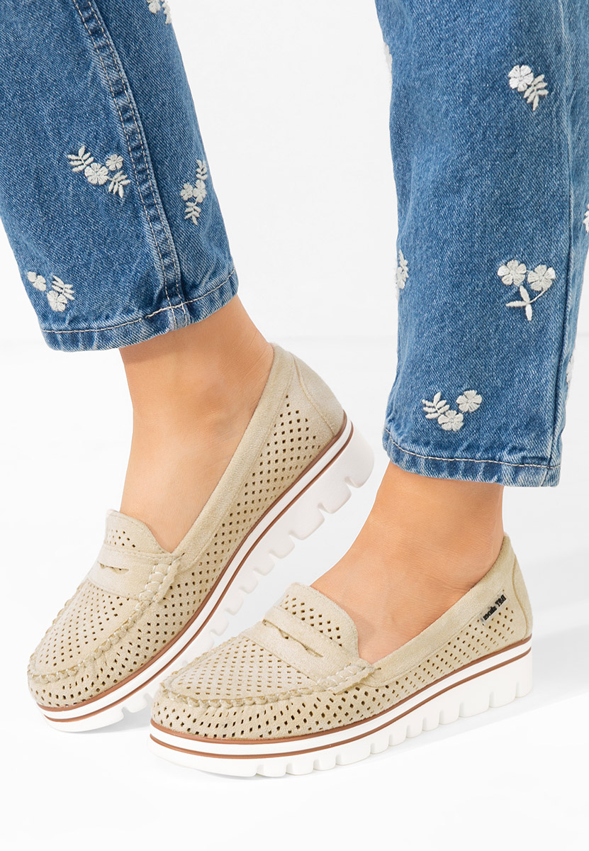 Mocassini da donna Manise beige